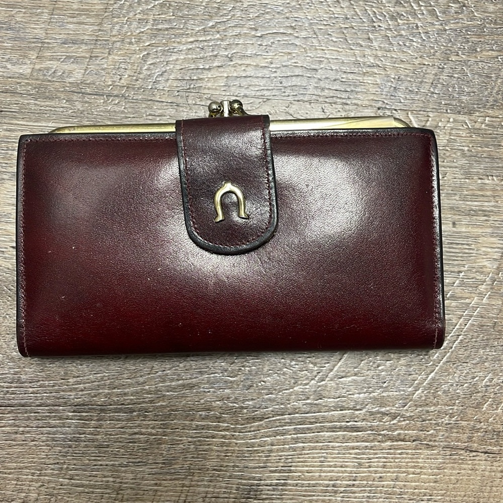 Vintage Italian leather Capri wallet cognac